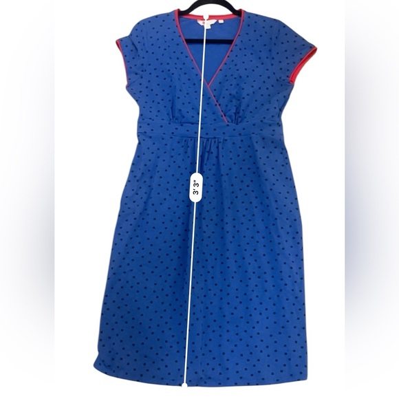 Boden surplice polka dot midi dress blue colorful career 10 - Picture 5 of 8